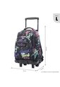 Morral Escolar Con Ruedas Para Niña Renglón Grande Negro de Totto