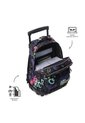 Morral Escolar Con Ruedas Para Niña Renglón Grande Negro de Totto