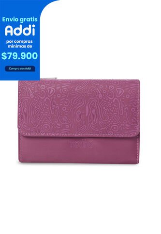 Billetera Para Mujer Montana Con RFID Blocker Rosada Rose Totto
