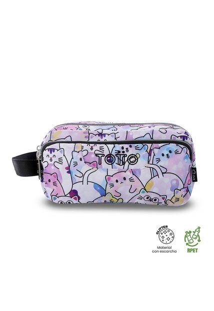 Cartuchera Multiuso Agapec Glitter Grande Rosada Mujer