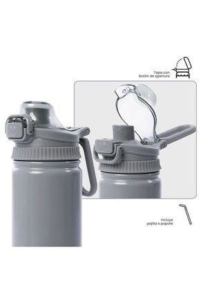 Termo Botella Térmica Botilito 750ml Agua Acero Gris Pack X3