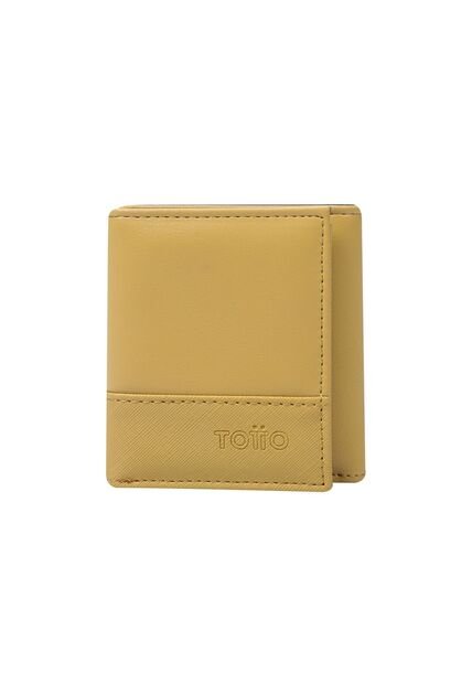 Billetera Para Hombre Saffiano Aqi Amarilla Con RFID Blocker