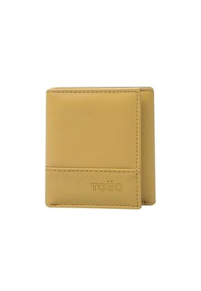 Billetera Para Hombre Saffiano Aqi Amarilla Con RFID Blocker