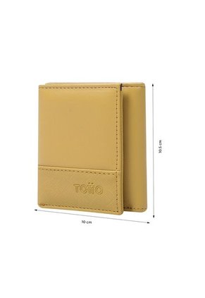 Billetera Para Hombre Saffiano Aqi Amarilla Con RFID Blocker