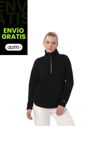 Buzo Con Cremallera Para Mujer Shorel Pullover Negro Totto
