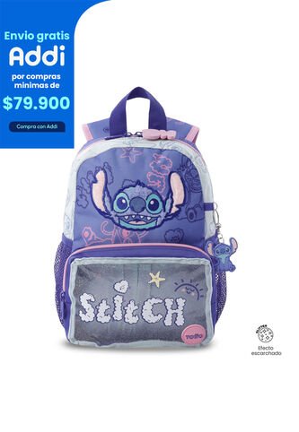 Morral Para Niña Stitch On The Beach Pequeña Azul Totto