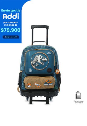 Maleta Para Niño Con Ruedas Jurassic World Territory Grande Azul Totto