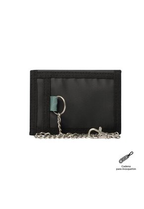 Billetera Contrast Chain Con RFID Blocker Negra/Verde