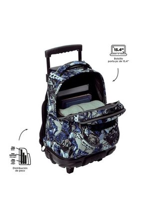 Morral Ruedas Niño Porta PC 15.4" Bomper Renglon Gris