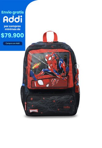 Morral Para Niño Spiderman Hero Mediano Negro Totto