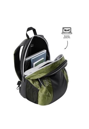 Morral Universitario Porta PC 15.4" Titanio 2.0 Negro/Verde/ Hombre