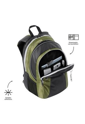 Morral Universitario Porta PC 15.4" Titanio 2.0 Negro/Verde/ Hombre