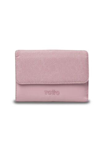 Billetera Mujer Montana Mediana Con RFID Blocker Rosada Totto