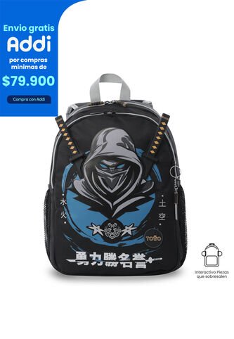 Morral Para Niño Hanzo Mediano Negro Totto