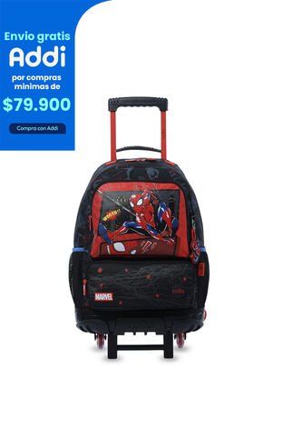 Maleta Para Niño Con Ruedas Spiderman Hero Grande Negro Totto