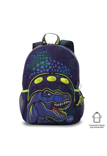 Morral Para Niño Dino Rock Mediano Azul
