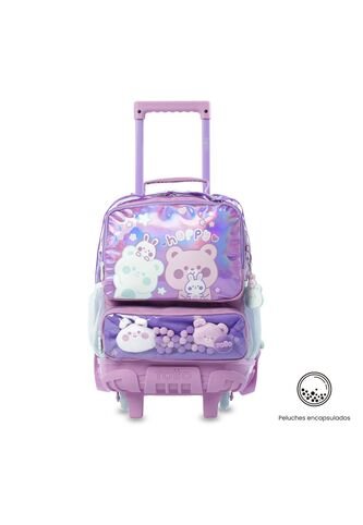 Maleta Para Niña Con Ruedas Friends Party Mediano Morado Totto