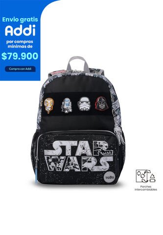 Morral Para Niño Star Wars Jedi Mediano Negro Totto