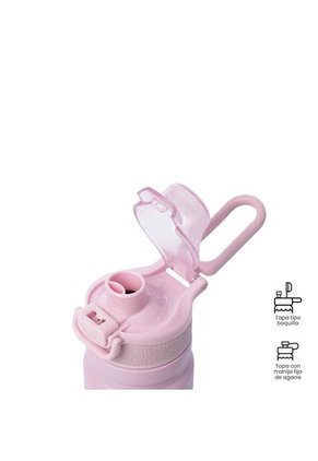 Termo Para Agua Con Tapa Intercambiable Flux 550 Ml Rosado