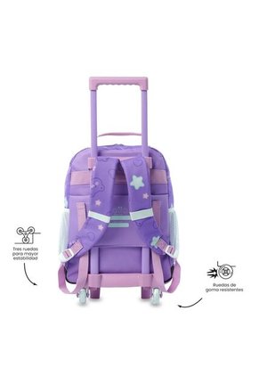 Maleta Para Niña Con Ruedas Friends Party Mediano Morado