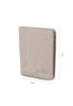 Billetera Mujer Texture Pequeña Con RFID Blocker Beige