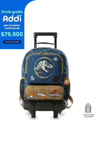 Maleta Para Niño Con Ruedas Jurassic World Territory Mediano Azul Totto