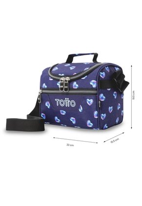 Lonchera Térmica Para Mujer Pizarra Glitter Mediana Azul