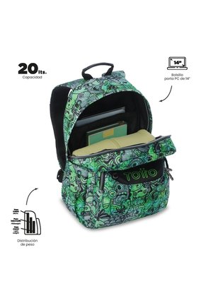 Morral Juvenil Porta PC 14" Acuarela Gris