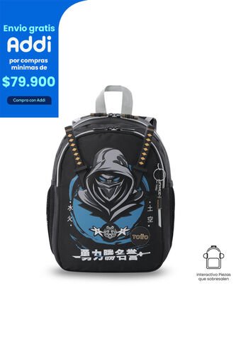 Morral Para Niño Hanzo Pequeño Negro Totto