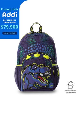 Morral Para Niño Dino Rock Grande Azula Totto