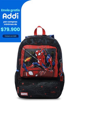 Morral Para Niño Spiderman Hero Grande Negro Totto