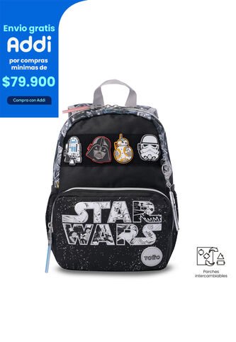 Morral Para Niño Star Wars Jedi Pequeño Negro Totto