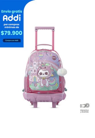 Maleta Para Niña Con Ruedas Magic Spark Mediano Rosado Totto