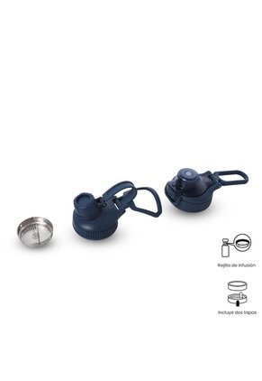 Termo Para Agua Con Tapa Intercambiable Flux 1000 Ml Azul