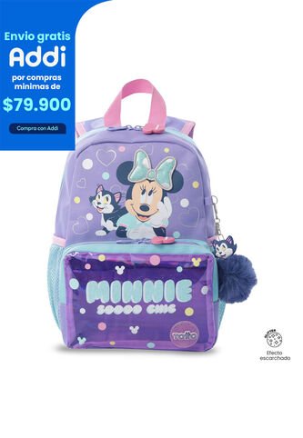 Morral Para Niña Minnie Pequeño Morado Con Corazones Totto