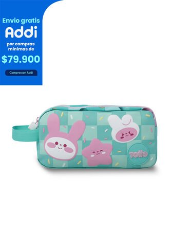 Cartuchera Escolar Grande Para Niña 2 Cuerpos Bunny Pump Azul Totto