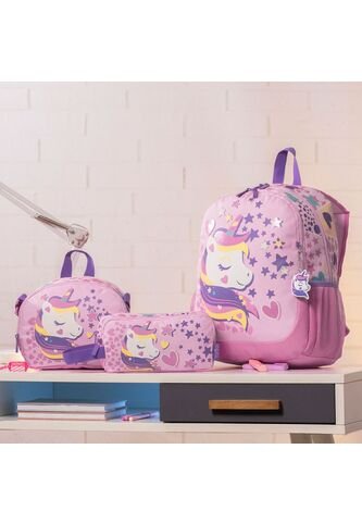 Combo Escolar Morral Zafiro Walt Mediano + Lonchera Y Cartuchera Totto