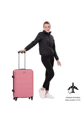 Maleta Viaje Mediana 360 Rayatta Rosada
