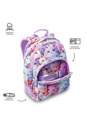 Morral Juvenil Porta PC 14" Rayol De Gatos