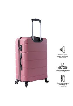 Maleta Viaje Mediana 360 Rayatta Rosada