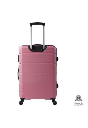 Maleta Viaje Mediana 360 Rayatta Rosada