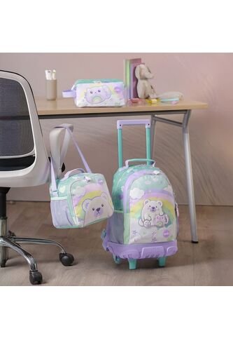 Combo Escolar Morral Con Ruedas Little Magic + Lonchera Y Cartuchera Totto