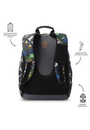 Morral Juvenil Porta PC 14" Rayol Print De Videojuego