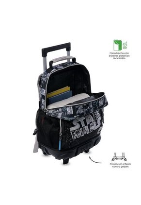 Maleta Para Niño Con Ruedas Star Wars Jedi Mediano Negro