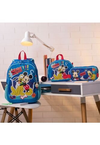 Combo Escolar Morral Mickey & Pluto Walt + Lonchera Y Cartuchera Totto