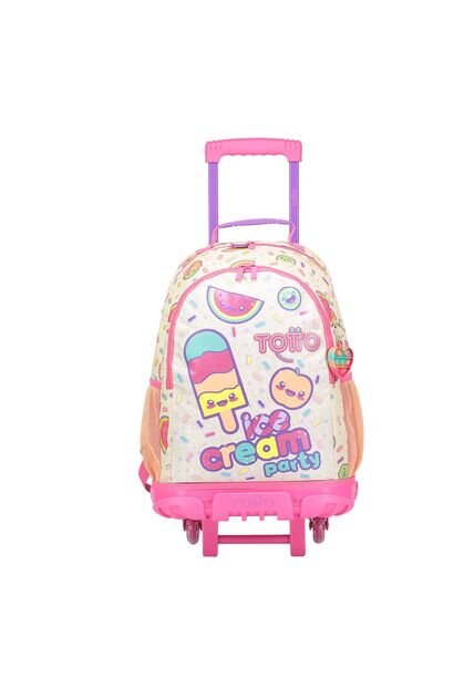 Morral Con Ruedas Para Niña Ice Fruit L  Beige