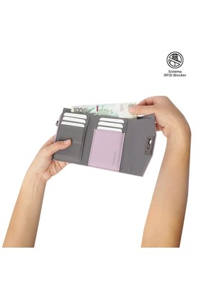 Billetera Smooth Ney Con RFID Blocker Rosada