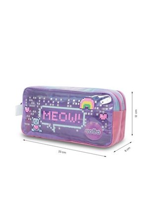 Cartuchera Escolar Grande Para Niña 2 Cuerpos Andy Cat Morada