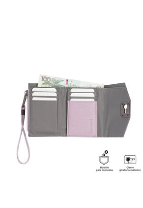Billetera Smooth Ney Con RFID Blocker Rosada