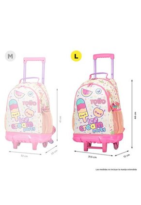 Morral Con Ruedas Para Niña Ice Fruit L  Beige